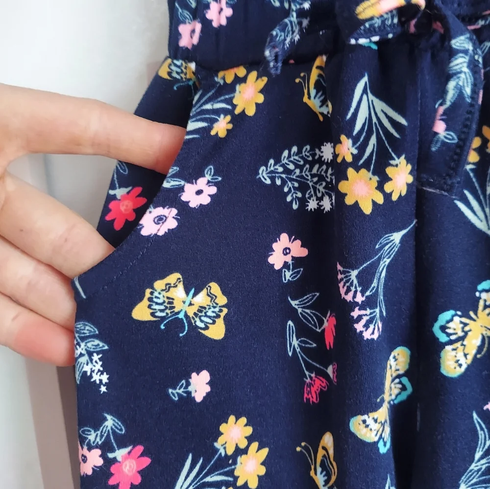 🎁 10/$25- Butterfly jumper romper, 2T, EUC, navy blue